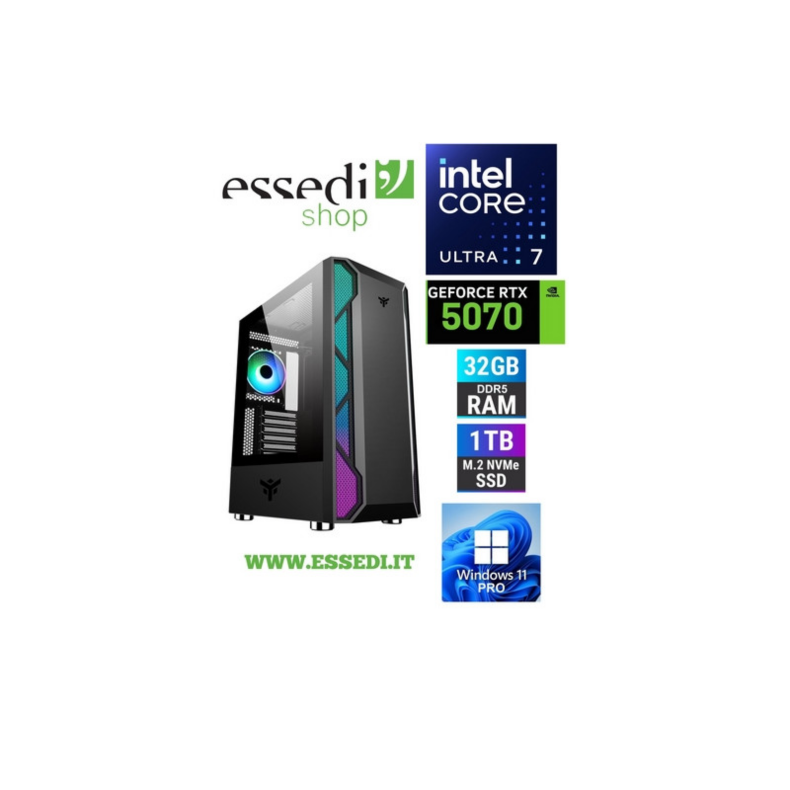 Essedi Pc Gaming X Ultra 7 265K 32GB 1TB 5070
